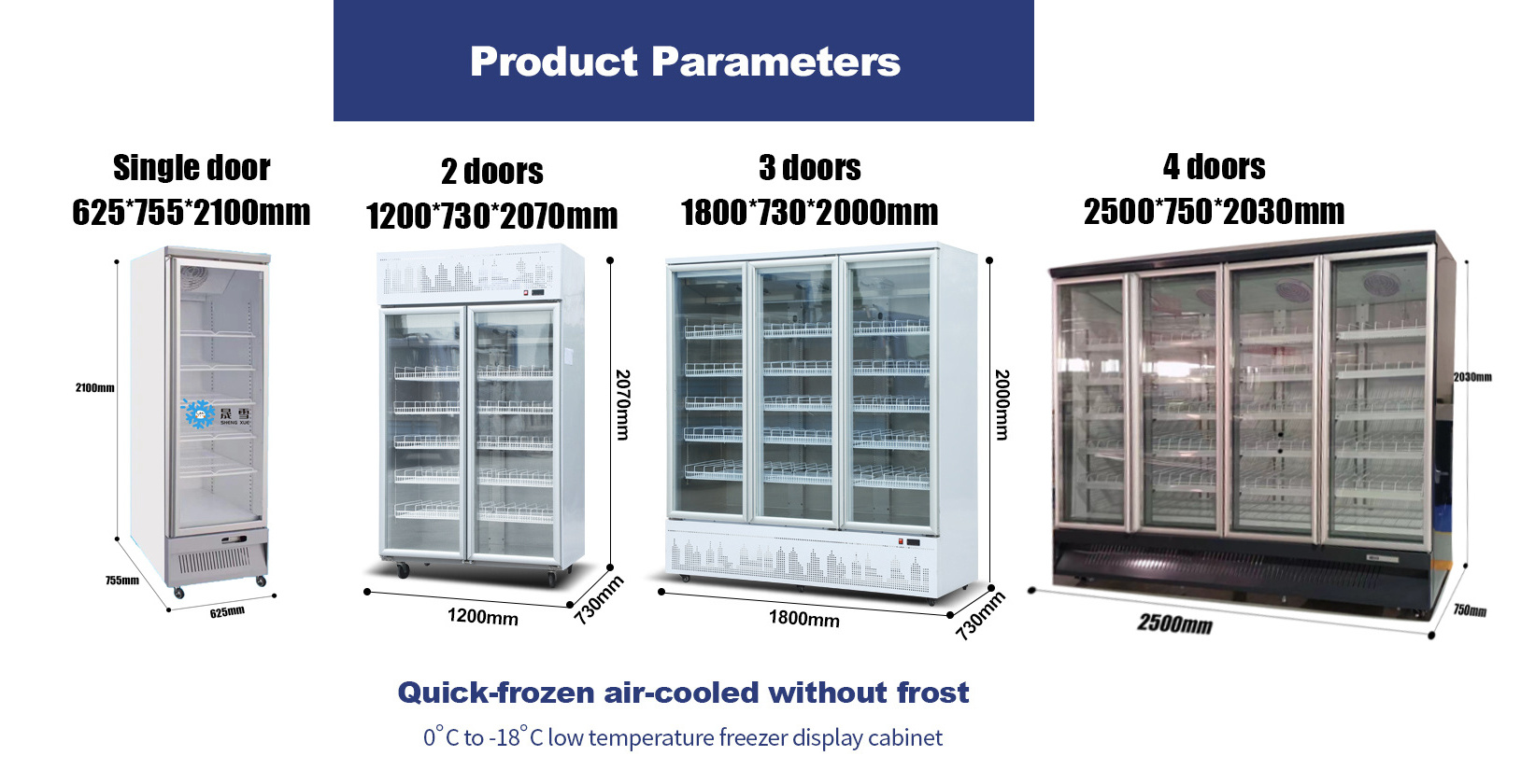 Ice Cream Display Freezer Frozen Food Refrigerator Showcase Sueprmarket Freezer Super Cool Fridge