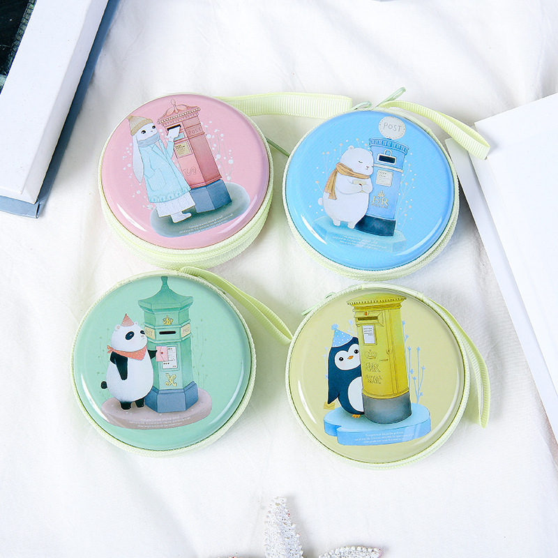 New hot coin purse mini children's round zipper bag cartoon coin earphone wire key storage bag gift wholesale