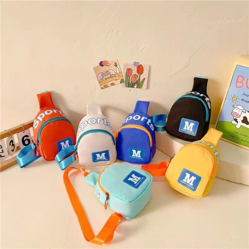 New hot-selling children's fashion cute cool boy letter shoulder bag personality baby purse spring outing crossbody bag