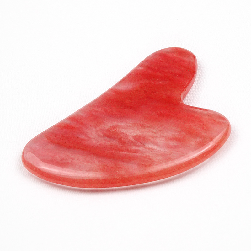 Gua Sha Massage Tool Natural  redJade Stone Guasha Tool for Face and Body Gua Sha Facial Scraping Board for SPA Acupuncture