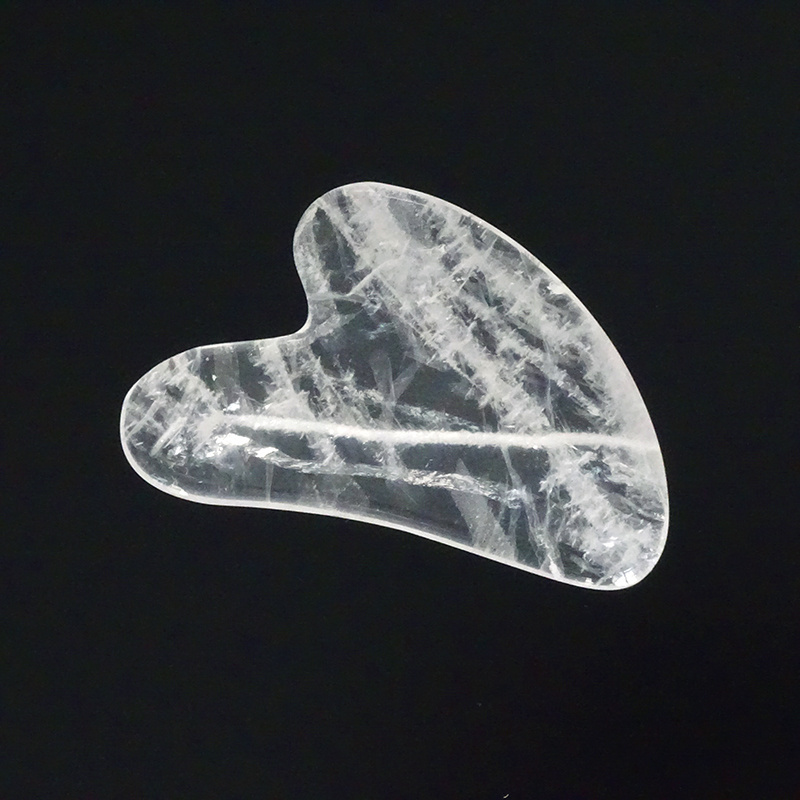 New style Clear stone jade gua sha Scraping white Clear Quartz Gua Sha Massage Tools with box