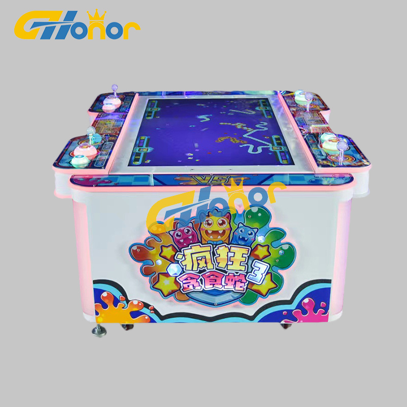 Coin Operated Machine Kids Arcade Game Machine 4 Players Crazy Snake Game Machine