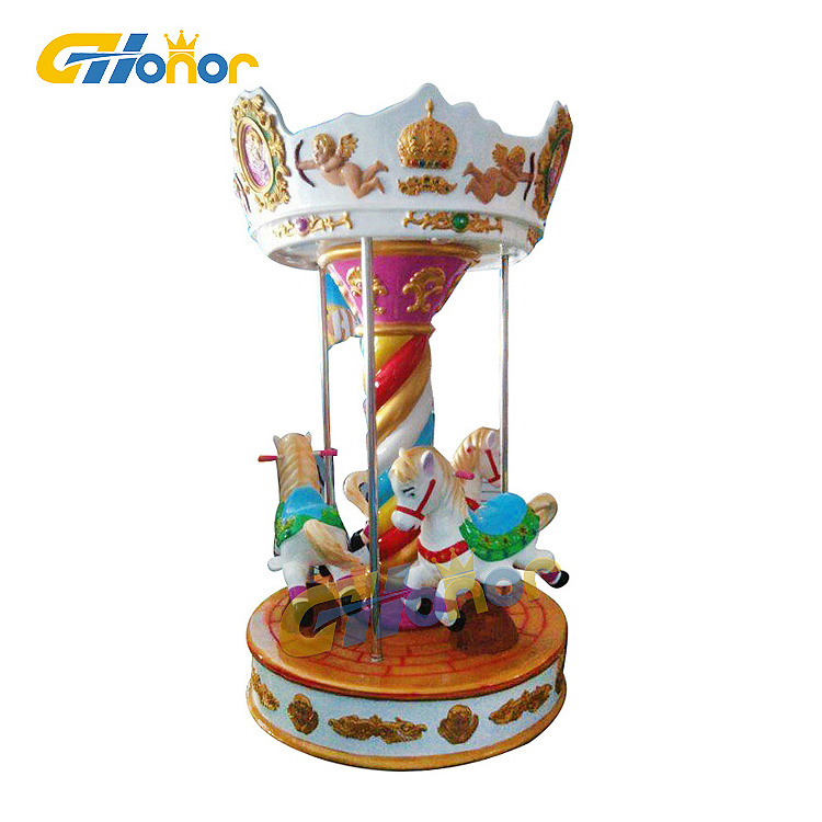 Indoor amusement park Kids Carousel Ride Merry Go Round Carousel  3 Seats Mini Carousel  for sale