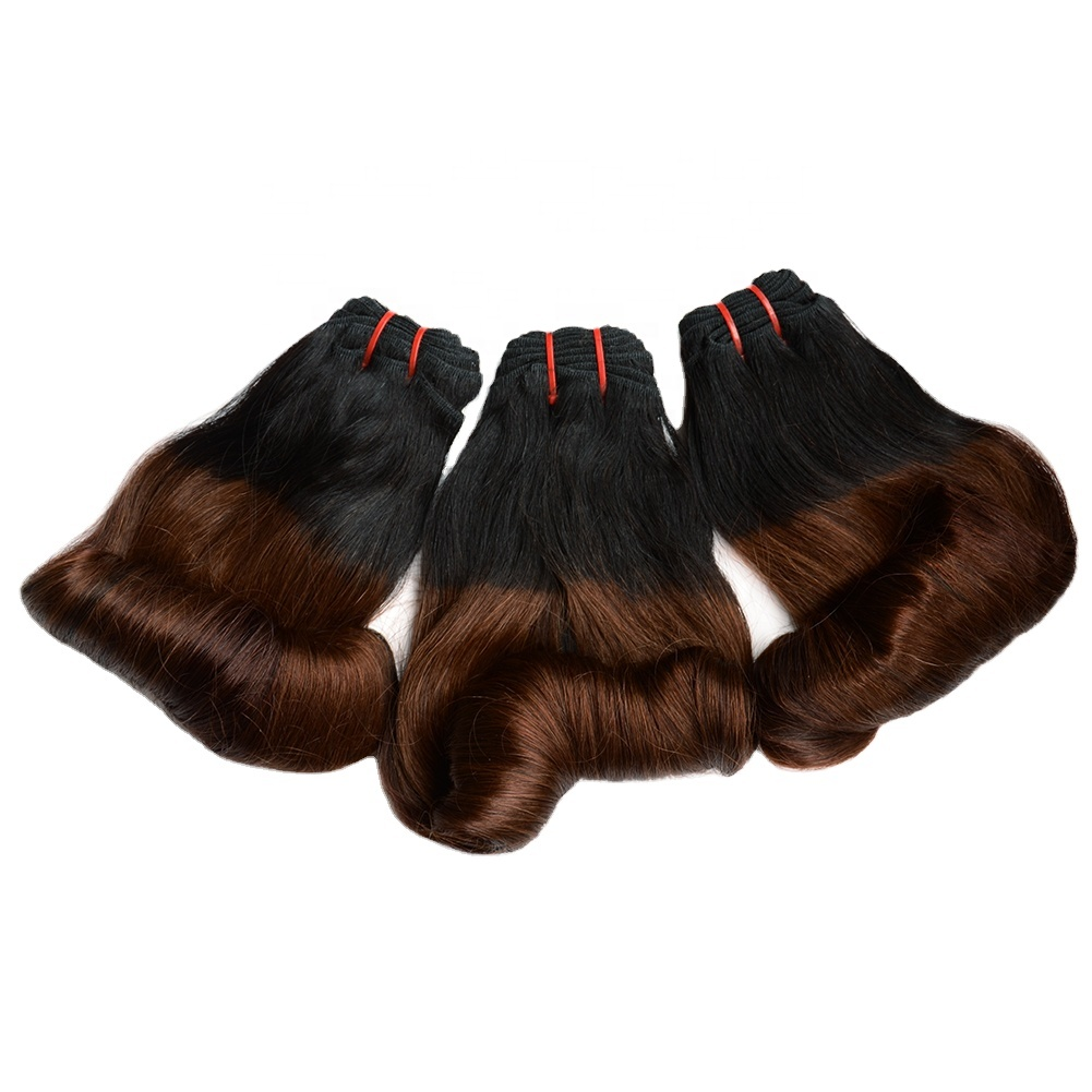 Angelbella Wholesale Price Wet And Wavy Indian Remy Hair Weave Double Sewing Ombre Colored Indian Human Hair bundles