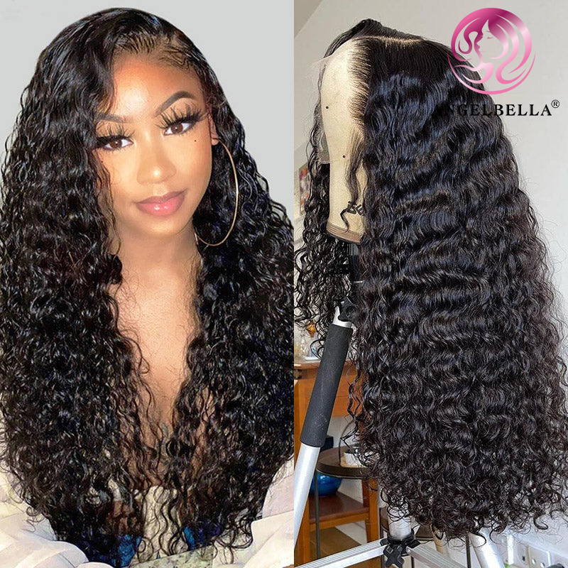 AngelBella Best Lace Wig Vendors Raw Brazilian Hair Wigs 13x4 Water Wave Transparent Lace Frontal Wigs For Black Women