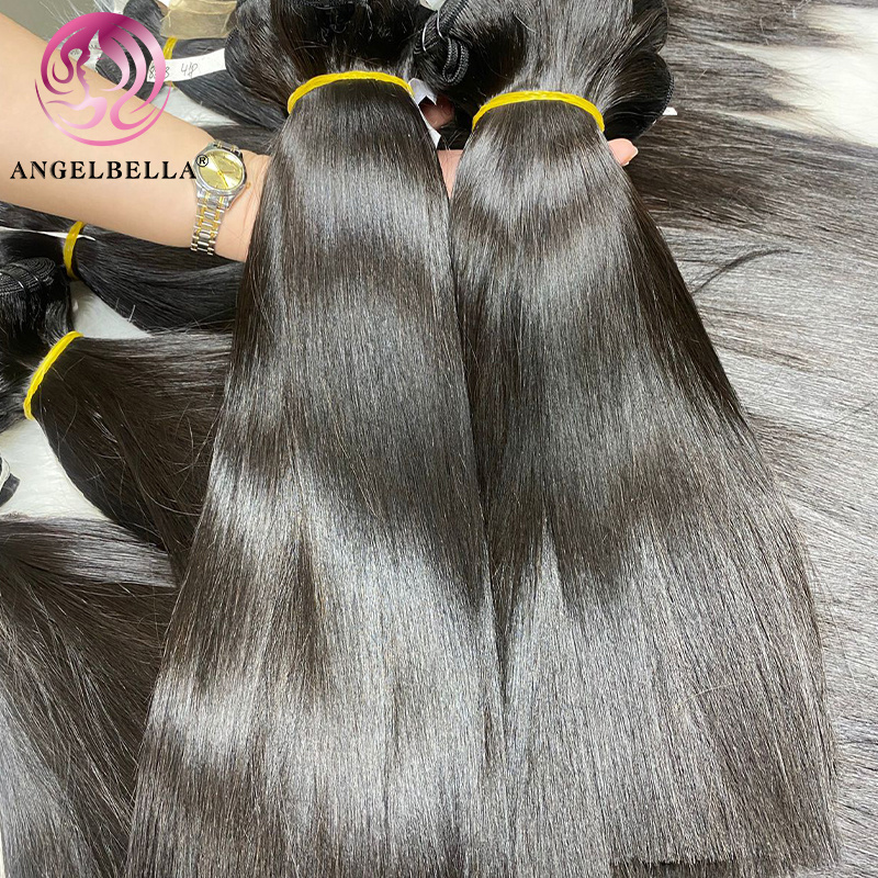 Angelbella Natural Raw Indian Temple Hair Bundles Vendors Raw Virgin Cuticle Aligned Cheap Human Hair Bundles Raw Indian Hair