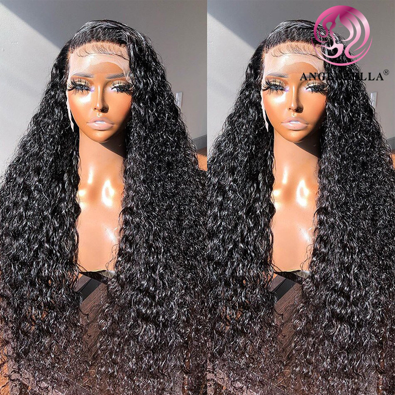 AngelBella Best Lace Wig Vendors Raw Brazilian Hair Wigs 13x4 Water Wave Transparent Lace Frontal Wigs For Black Women