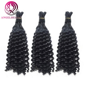 AngelBella Hair Extensions 24 Inch Human Braiding Hair Fast Shipping Bundles Bulk Natural Brazilian Remy Hair Single Weft