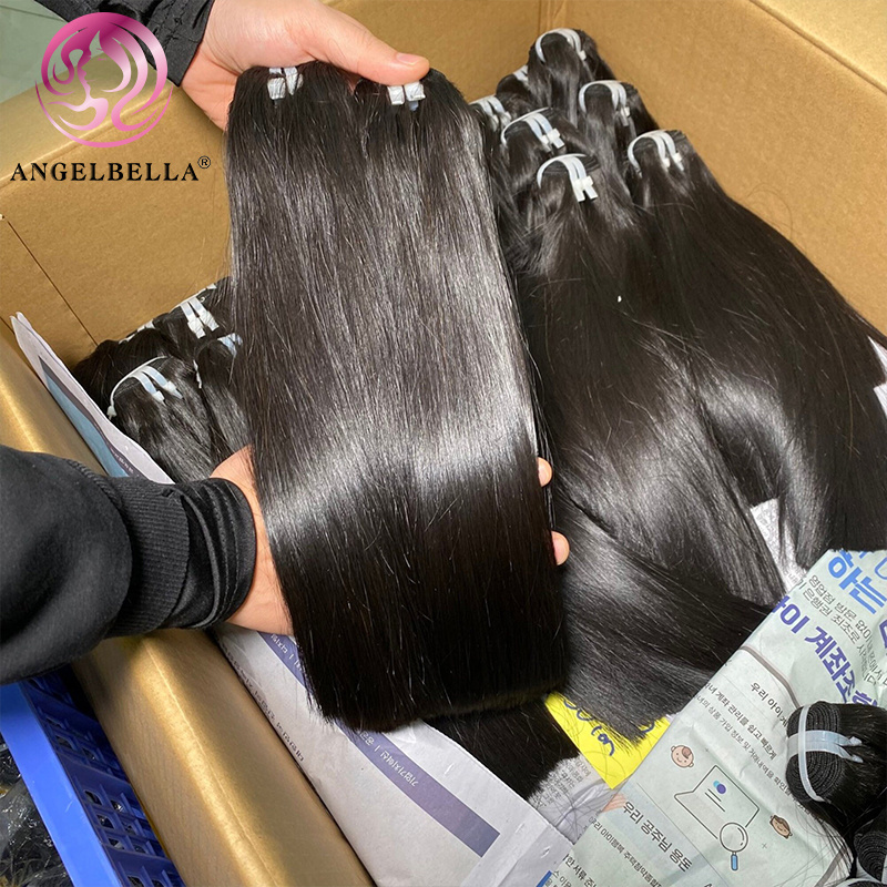 Angelbella Natural Raw Indian Temple Hair Bundles Vendors Raw Virgin Cuticle Aligned Cheap Human Hair Bundles Raw Indian Hair