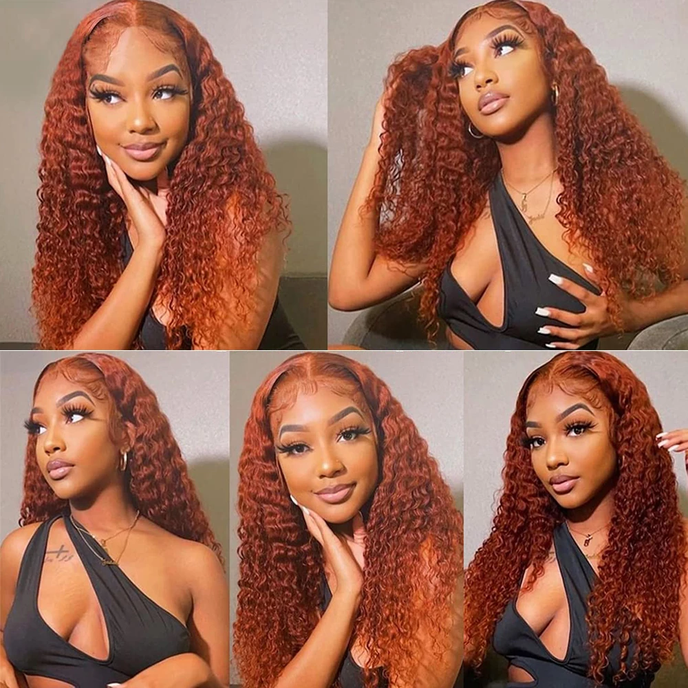 Lace Frontal Wigs Silky Straight Human Hair 13x6 Human Hair Hd Lace Front Wigs 180 Density Ginger Orange Color Human Hair Wigs