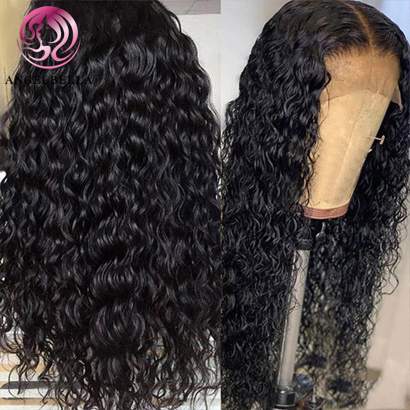 AngelBella Best Lace Wig Vendors Raw Brazilian Hair Wigs 13x4 Water Wave Transparent Lace Frontal Wigs For Black Women