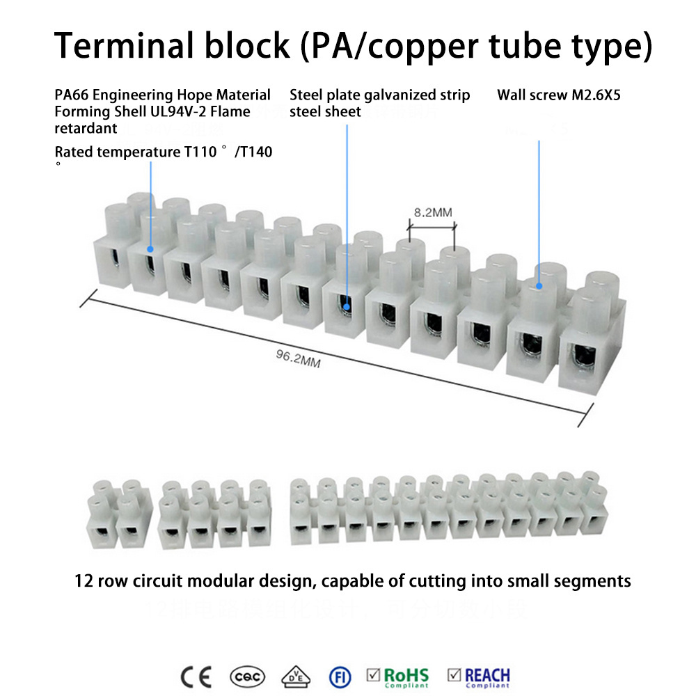 HEAVY POWER Nylon Pa66 Terminal Block Pa7h Plastic Terminal Block Connector