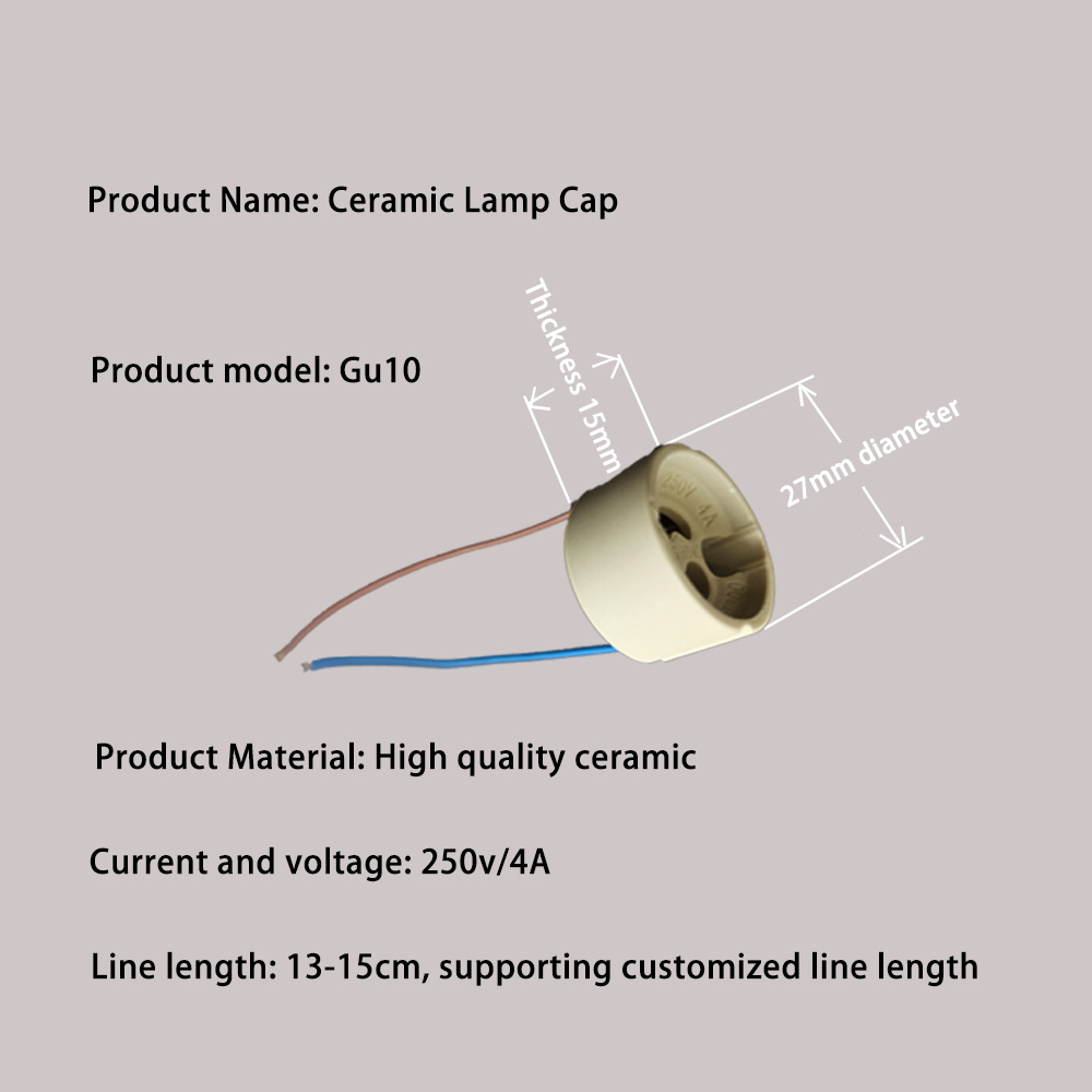 High Quality Gu10 Ceramic Lamp Holder Light Socket Base Accessory Gu10 Lamp Holder Porcelain Bulb Holder