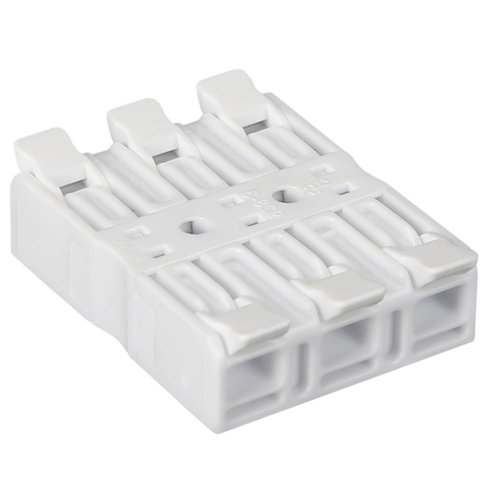 Screwless Push In Wire Electrical Terminal Connector 3 Input 3 Wires Output Spring Lever Wire Splice Connectors  928-3p