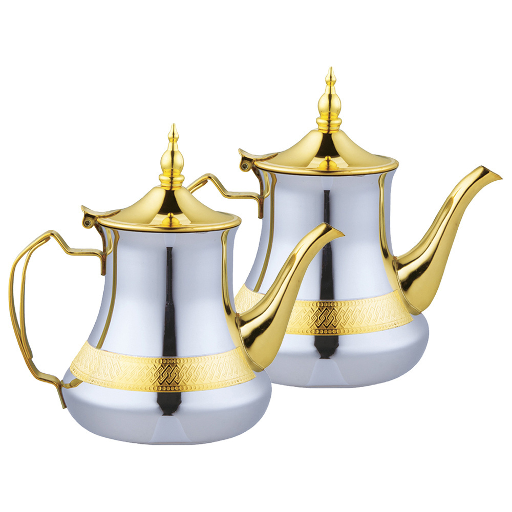 Stainless Steel Gold Tea Pot Decoration Coffee Pot Arabic Turkish Morocco Tea Kettle With With Handle