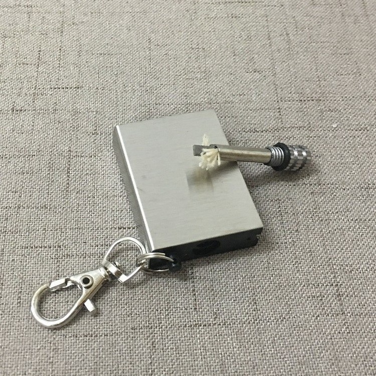 SY001 Square Ten Thousand Matches Lighter Export Foreign Trade Gift Metal Keychain Waterproof Ten Thousand Matches Wholesale