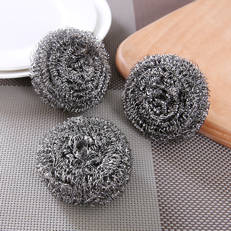 SY65 20pcs/bag Steel Wool Scrubber Stainless Scouring Pad Heavy Duty Metal Scour Sponge for Kitchen Cleaning