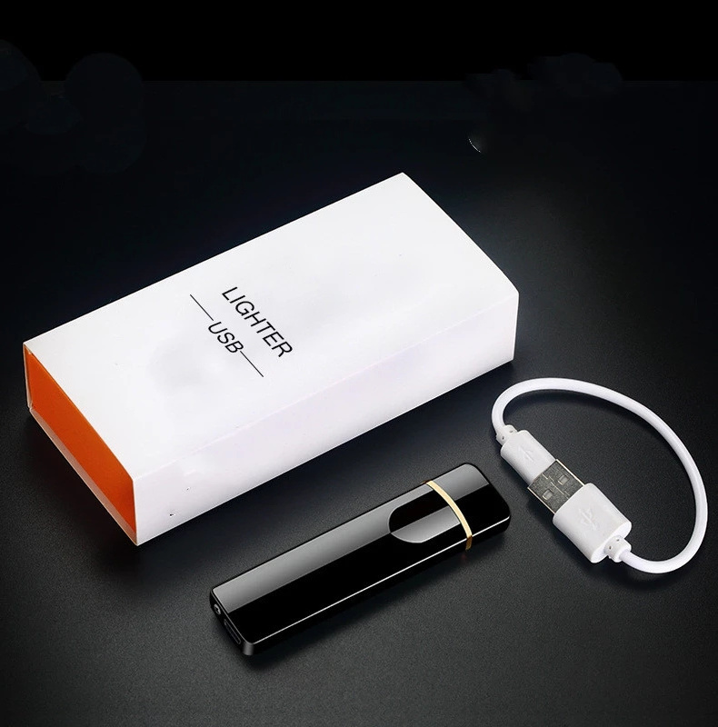 New style fingerprint sensor usb charging lighter electronic lighter double arc lighter electric cigarette lighter wholesale