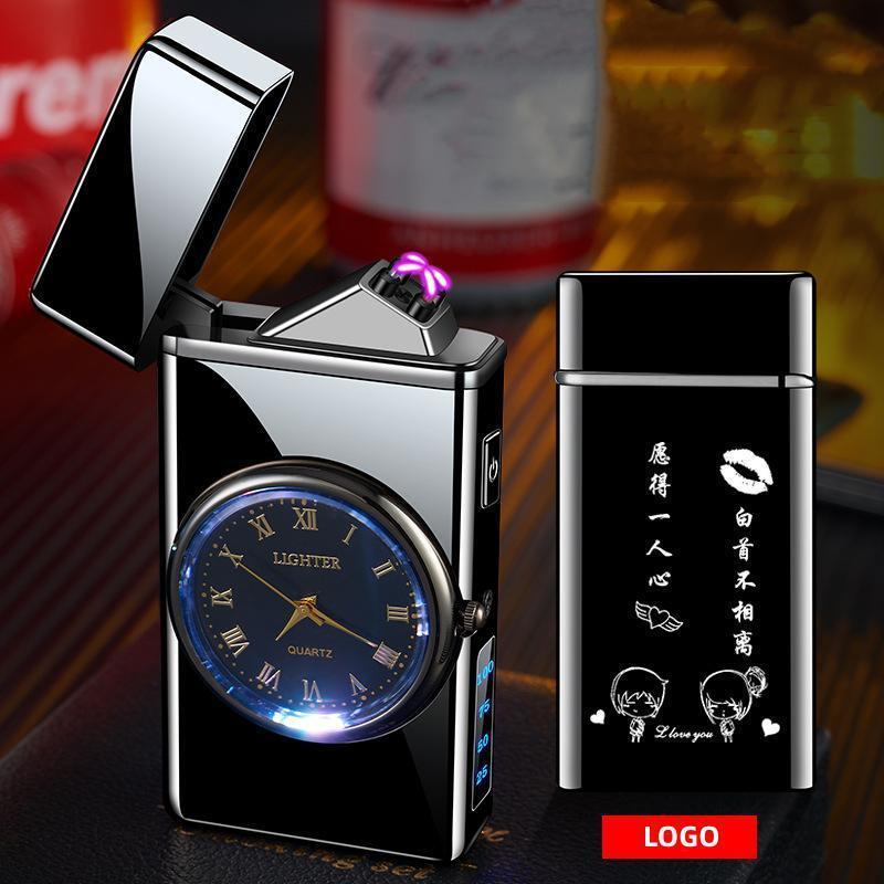 Wholesale Colorful Watch Creative Inflatable Lighter Windproof Direct Flame Cigarette Lighter Personalized Clock Smoking Set