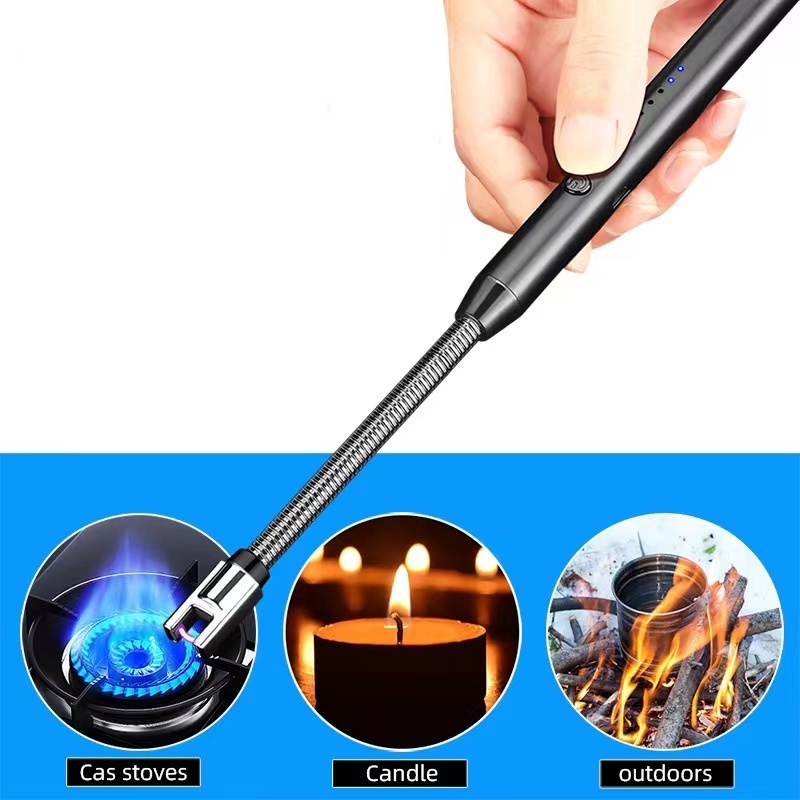 NEW2024 Multi-Function Arc Lighter Single Plasma Lighters Rechargeable USB Electric BBQ Lighter for Kitchen Candle