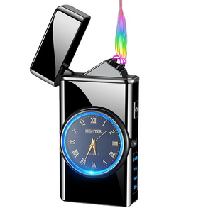 Wholesale Colorful Watch Creative Inflatable Lighter Windproof Direct Flame Cigarette Lighter Personalized Clock Smoking Set