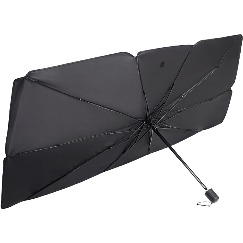 2023 Promotional Auto Open Double Layer Large Black Straight Custom Big long Foldable Car Sun Shade Umbrella