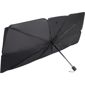 2023 Promotional Auto Open Double Layer Large Black Straight Custom Big long Foldable Car Sun Shade Umbrella