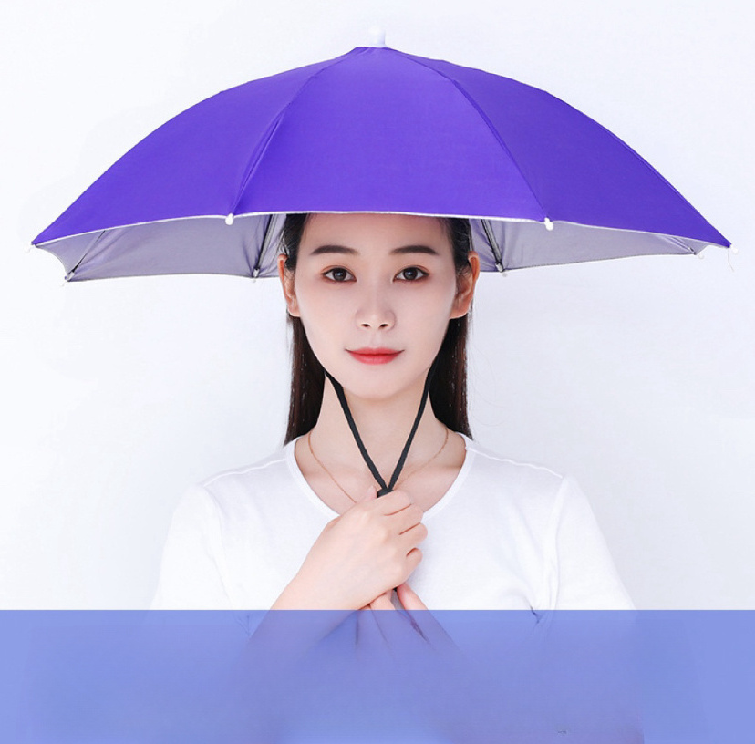 Hands Free Hat Umbrella Hight Quality Portable Outdoor with Logo Printing Pongee CLASSIC Giveaways Uv Umbrella Fan Umbrella