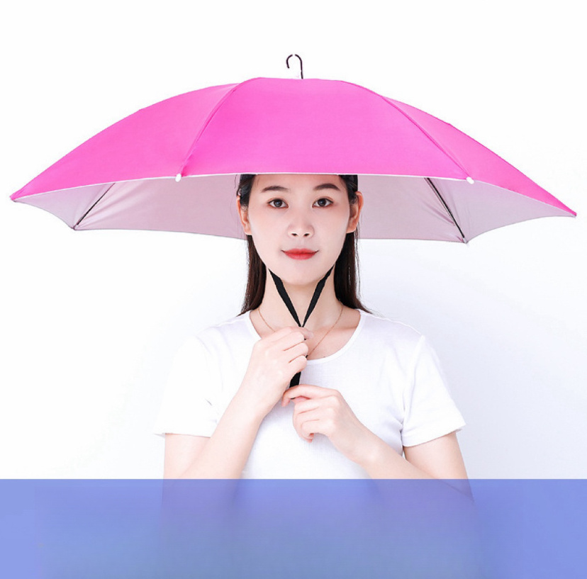 Hands Free Hat Umbrella Hight Quality Portable Outdoor with Logo Printing Pongee CLASSIC Giveaways Uv Umbrella Fan Umbrella