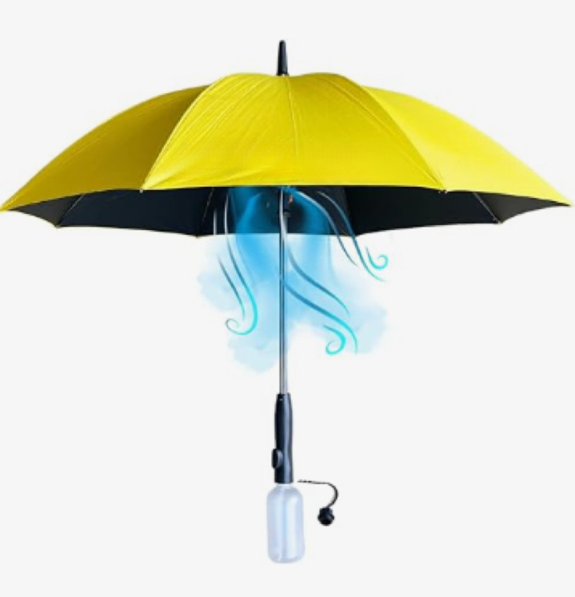 Hot Sale Umbrella With Built-in Fan And Water Spray UV  Straight  Protection Umbrella