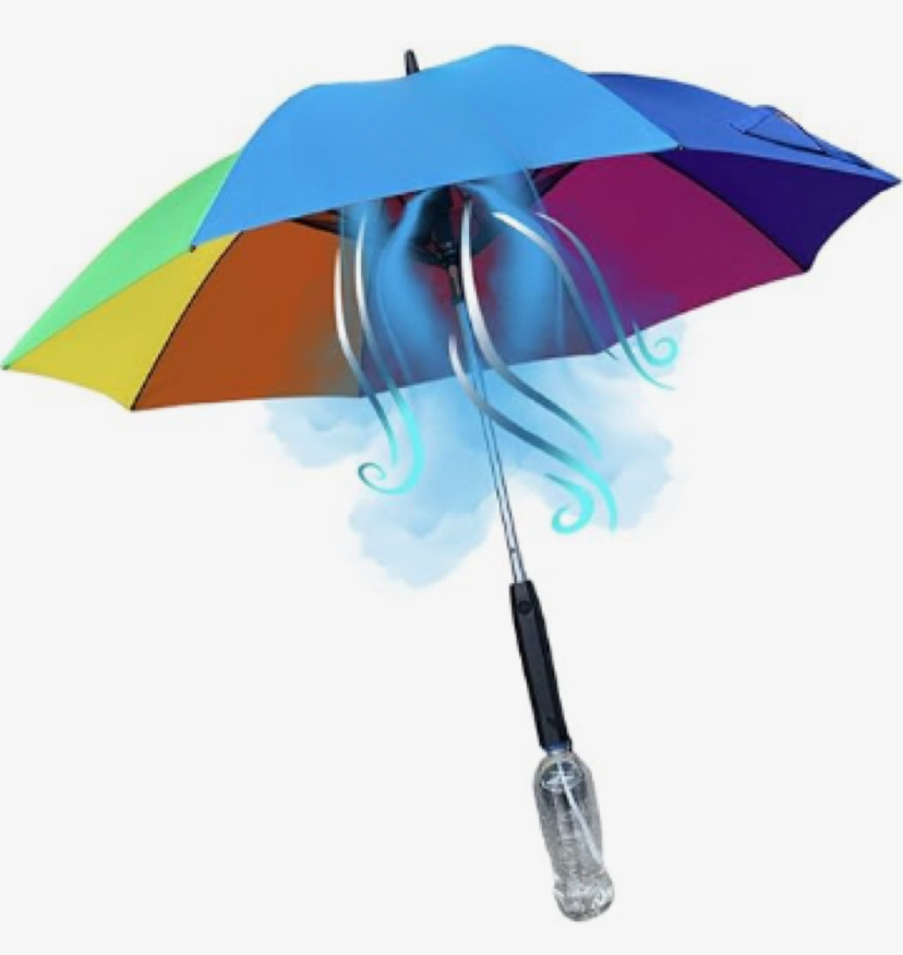 Hot Sale Umbrella With Built-in Fan And Water Spray UV  Straight  Protection Umbrella