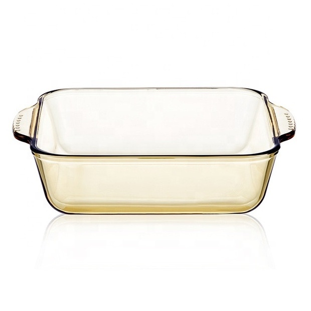 Wholesale Food Glass Lunch Boxes Kitchen Glass Dinnerware Set Heatresistantglass Tinted Bakeware Sets