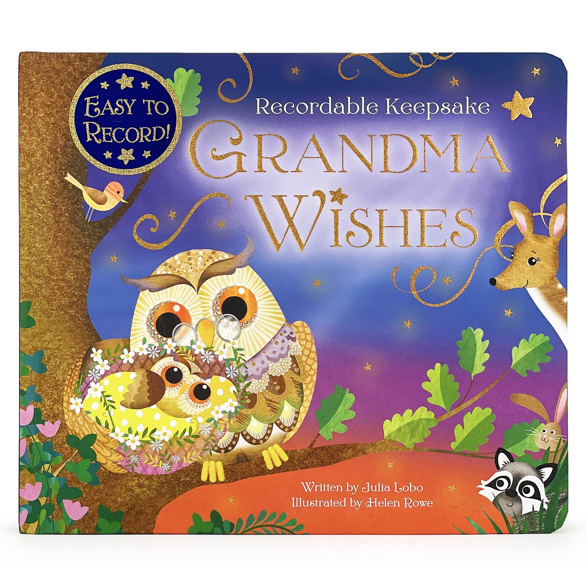 Grandma Wishes Recordable Keepsake Board Book Record Your Voice Reading the Story record book