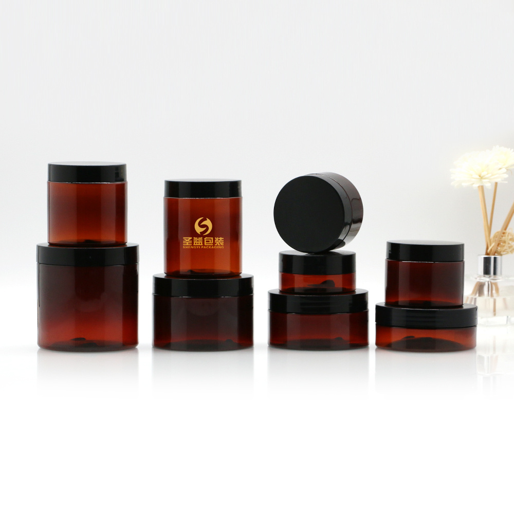 Small MOQ 100ml 200ml 250ml 300ml 500ml 4oz 8oz empty  body butter jars plastic jar container for cosmetic packaging