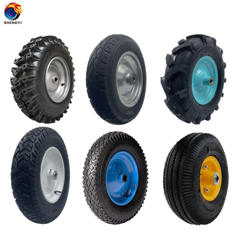 Customizable 6 8 9 10 12 13 14 16 Inch Pneumatic Rubber Caster Wheel Tires For Wheelbarrow Tool Cart Wheel