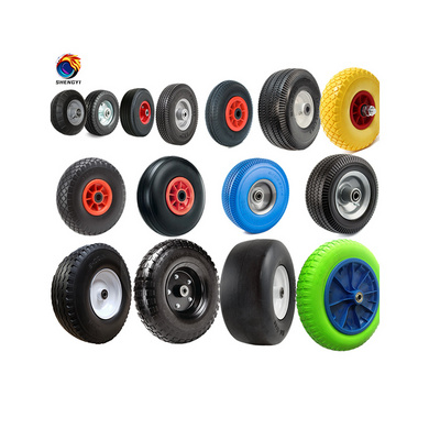 Customizable 6 8 9 10 12 13 14 16 Inch PU Polyurethane Foam Puncture Proof Flat Free Wheel Tires For Wheelbarrow Tool Cart Wheel