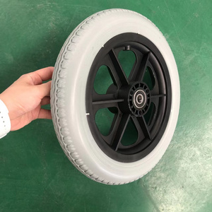 12Inch Pu Foam Polyurethane Wheel For Wheelchair  Flat Free Wheelchair Wheel