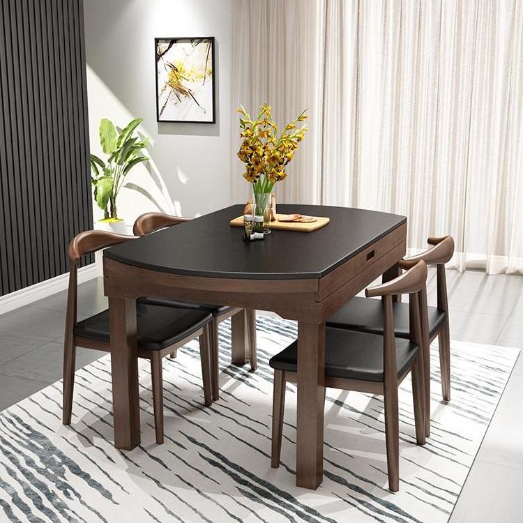 Nordic Folding Round Dining Table 6 Chairs Modern Dining Table Sets