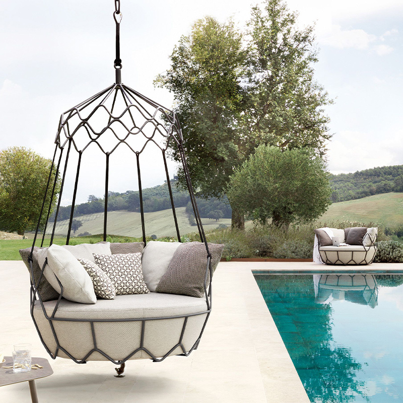 Internet hot new hanging basket glider Bird's Nest outdoor indoor balcony courtyard swing rattan chair rocking chairinsGirl