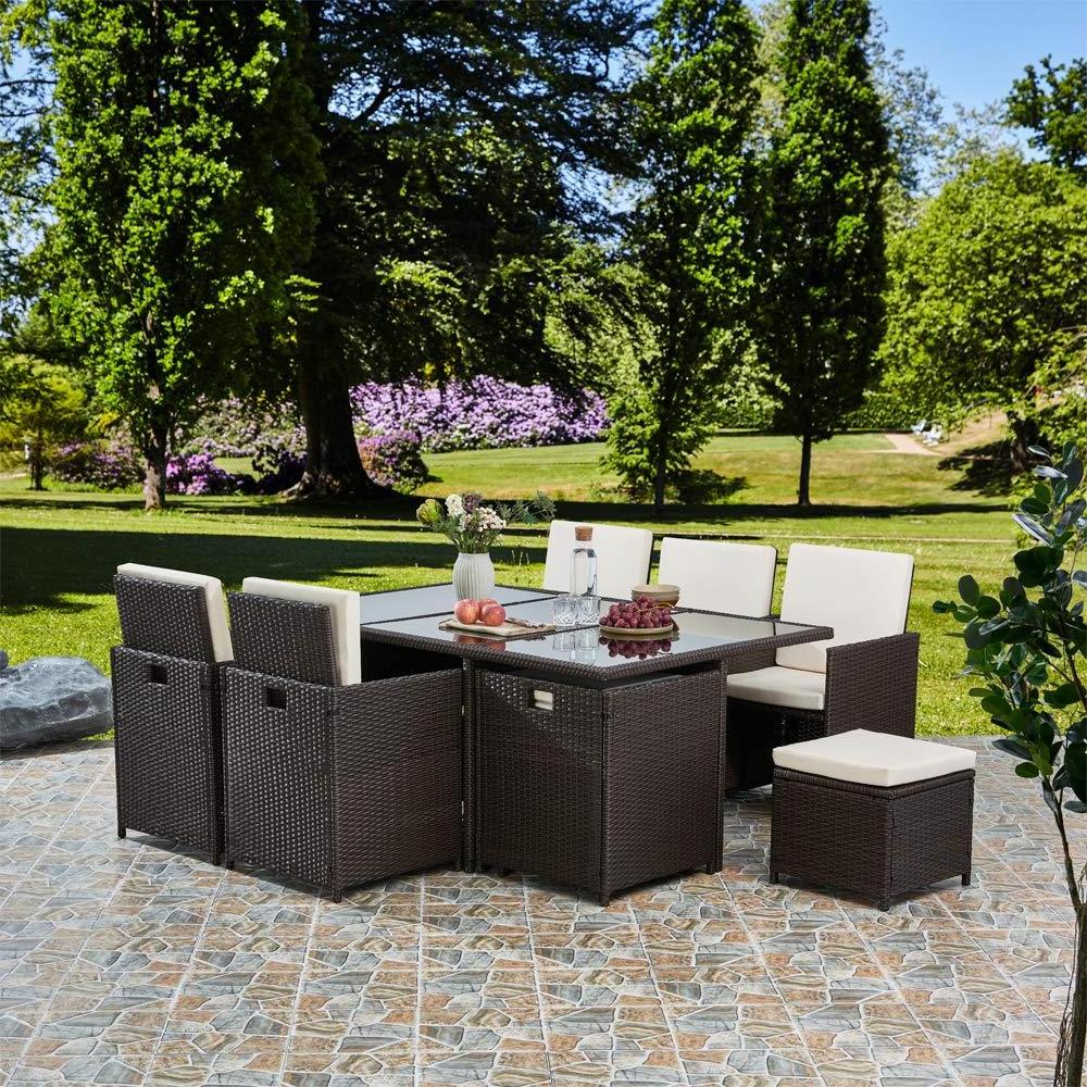 Wicker Garden Furniture Cube Set Rattan Dining Table And Chairs Outdoor Rattan Garden Furniture