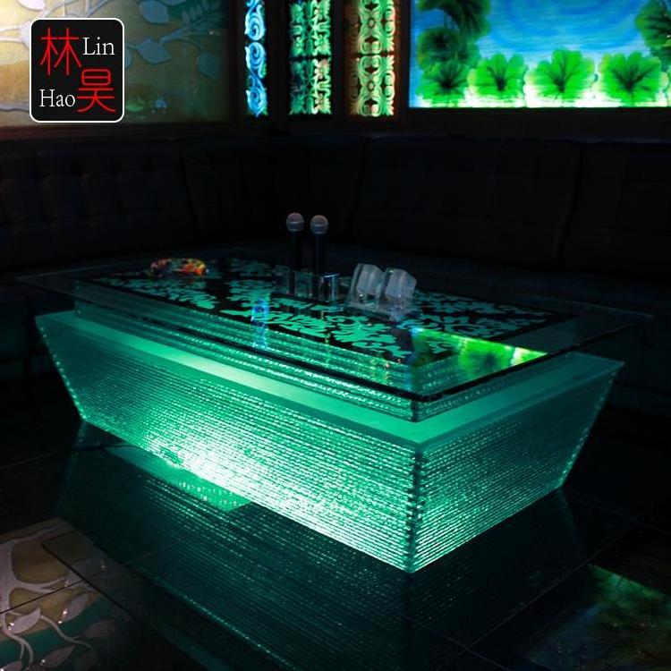 Luxury ktv pub furniture cafe dj snack led color changing light up bar cocktail party table