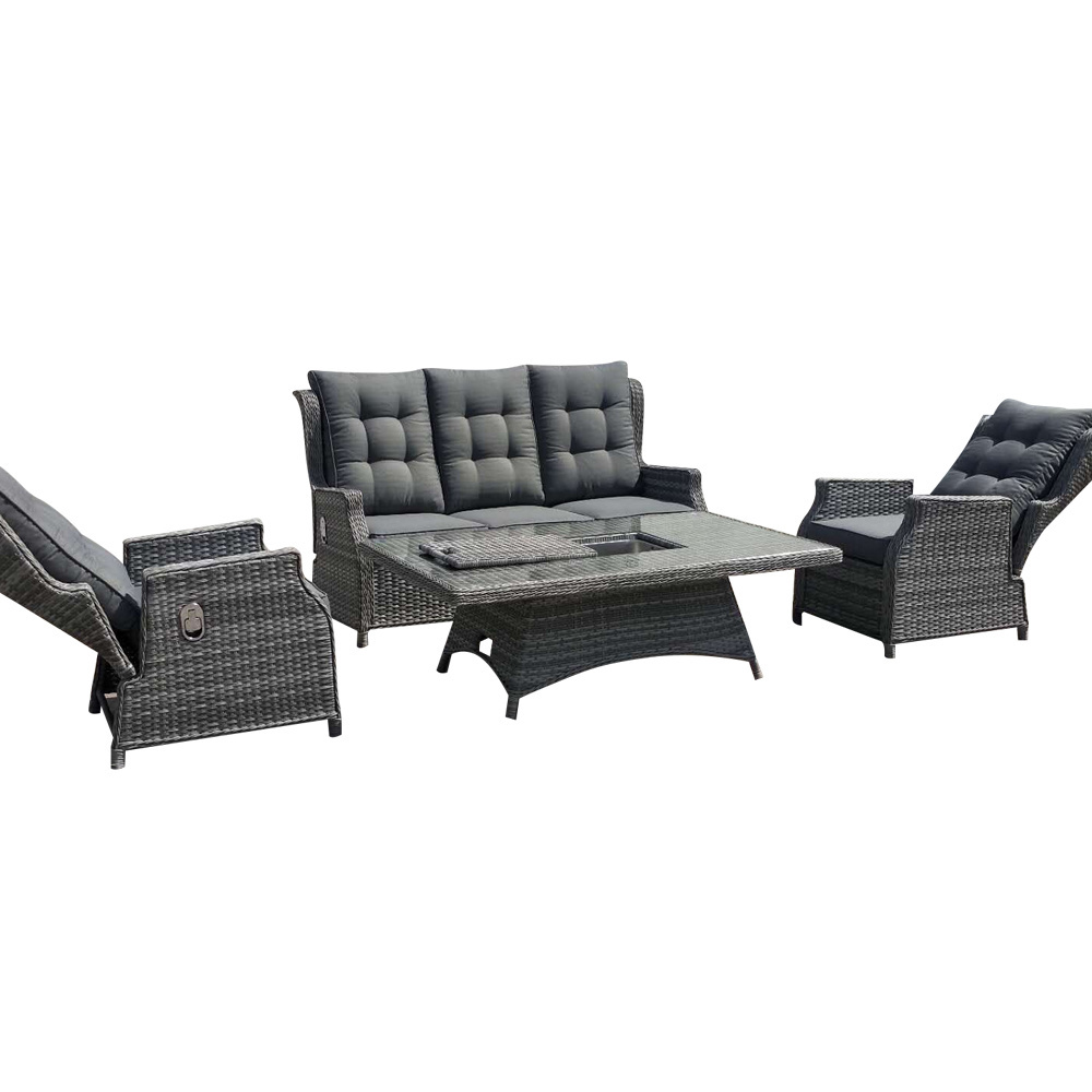 Luxury Patio Pe Rattan Chair Outdoor Wicker Furniture Sets Aluminum Garden Sofa