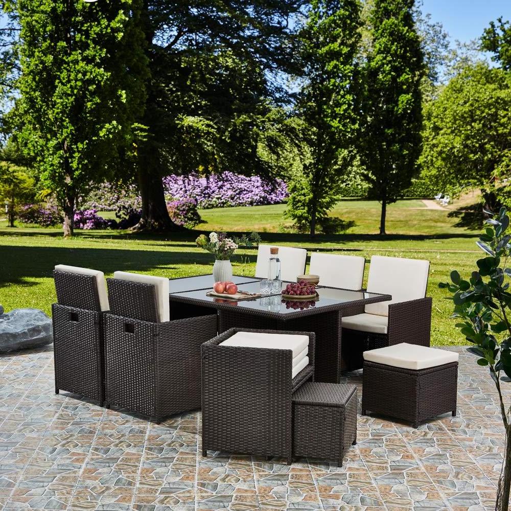 Wicker Garden Furniture Cube Set Rattan Dining Table And Chairs Outdoor Rattan Garden Furniture