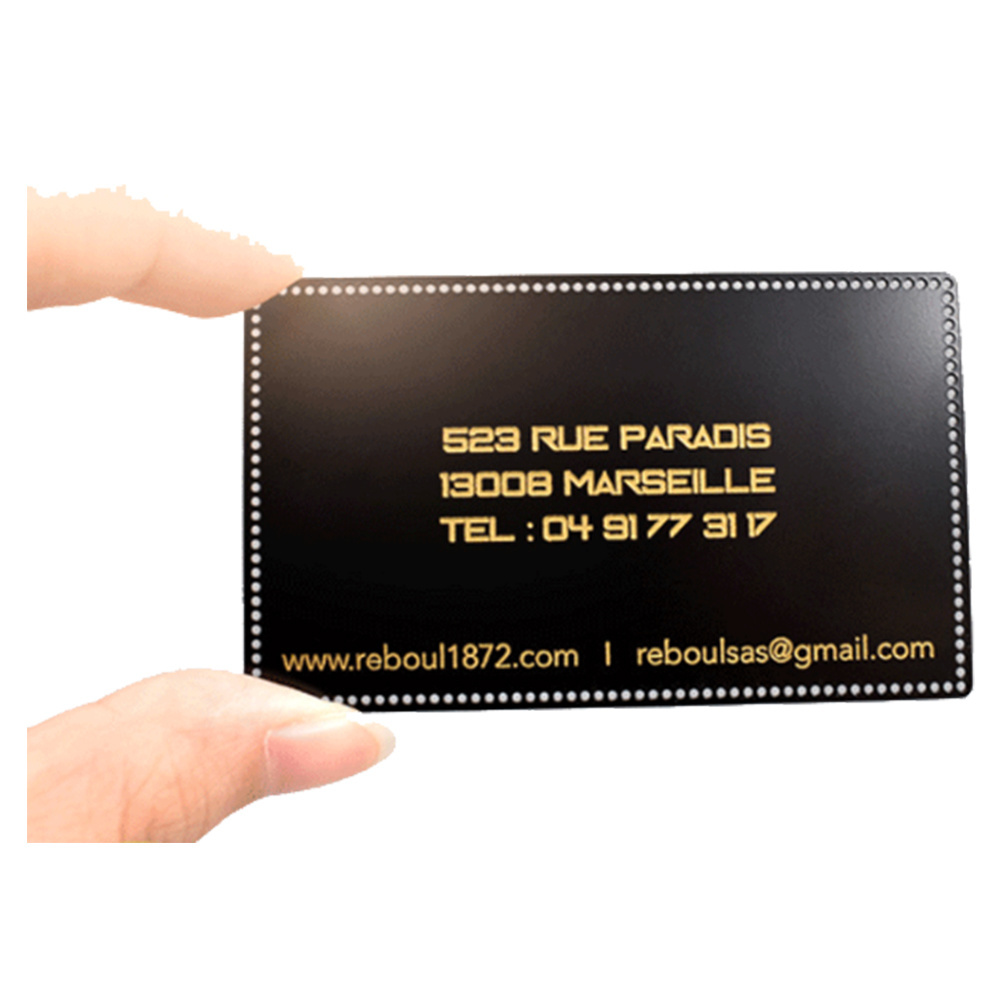 China Manufacturer Unique Design Black Custom Logo Blank Metal Business Cards