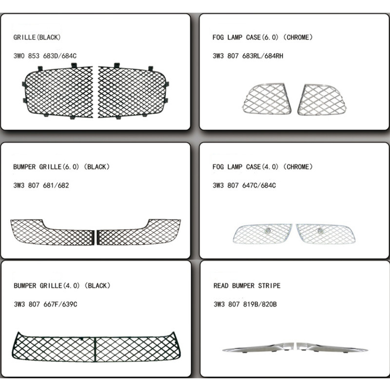 Factory  Grille Set Car Bumper Body Kit Refurbishment for Bentley flying spur 2005 upgrade to flying spur 2009 bumper