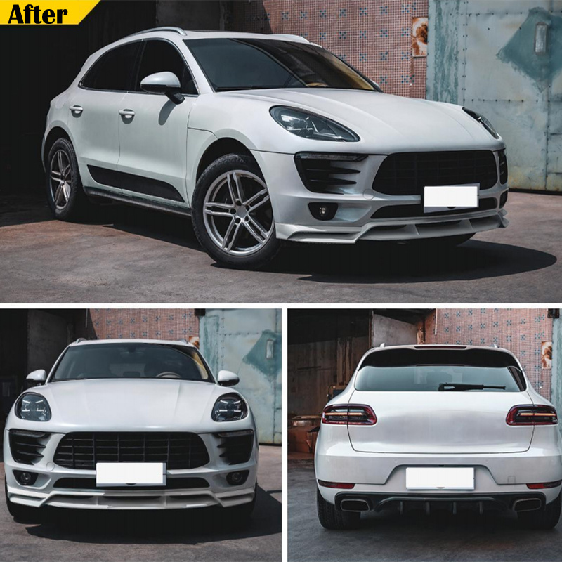 Bodykit for Porsche Makan 2014 95B.1 upgrade to Macan KDA 2017 pp material front bumper body kit headlight LED light