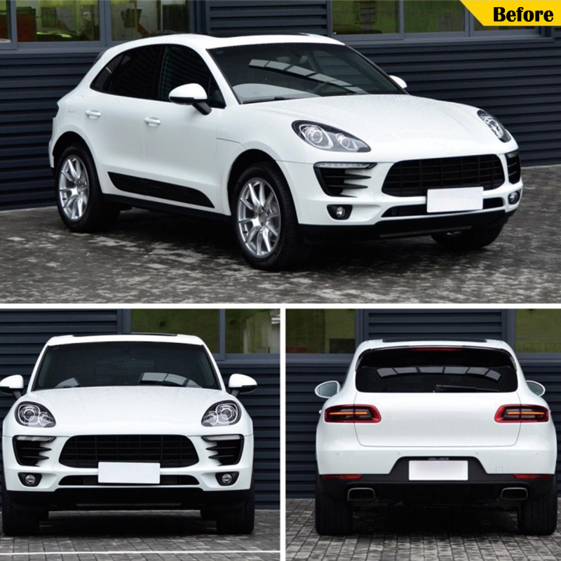 Bodykit for Porsche Makan 2014 95B.1 upgrade to Macan KDA 2017 pp material front bumper body kit headlight LED light