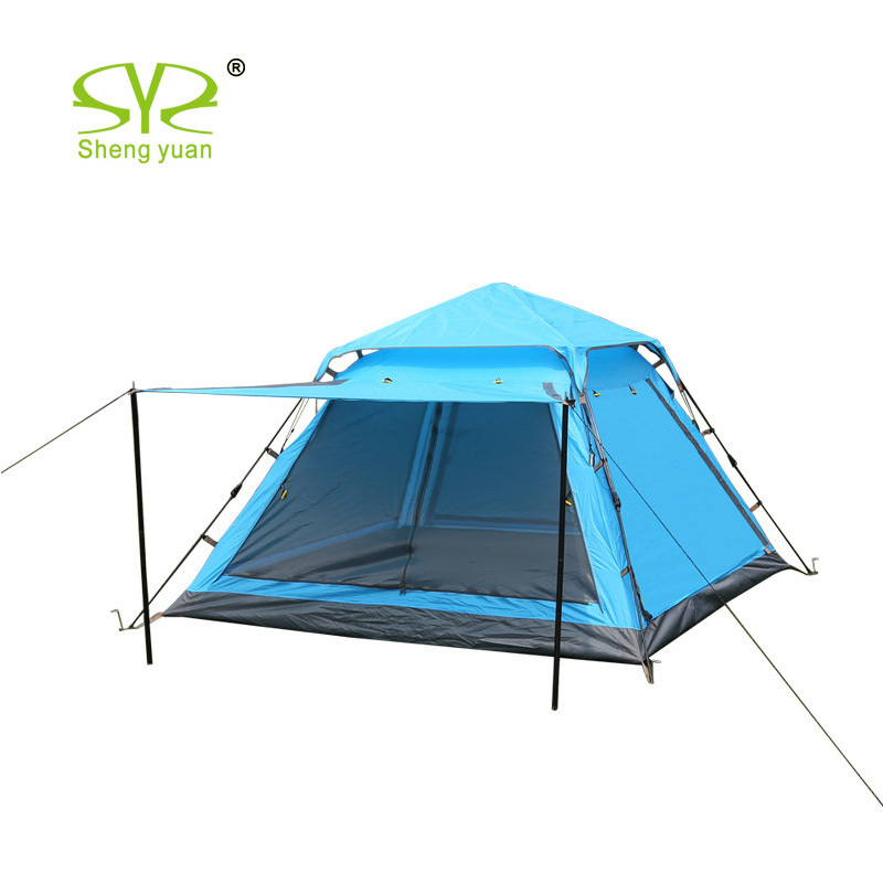 Instant 4 Person Large Dome Tent 2-Door Opening Screened Family Camping Canopy Shelter Tent