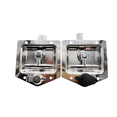 MS857 Trailer Door Latch T-Handle Lock Polished Stainless Steel with Gasket Latch RV Camper Truck Trailer Toolbox Locks