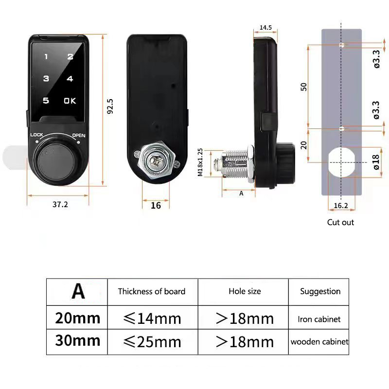 Zinc Alloy Smart Door Lock Cylinder 2023 China Cabinet Electronic Lock Digital door lock smart wooden door